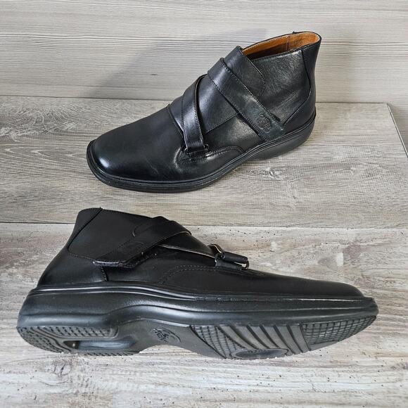 Dr Comfort Joseph Black Leather High Top Hook Loop Dress Boot Shoe Mens Size 9.5 main image 11